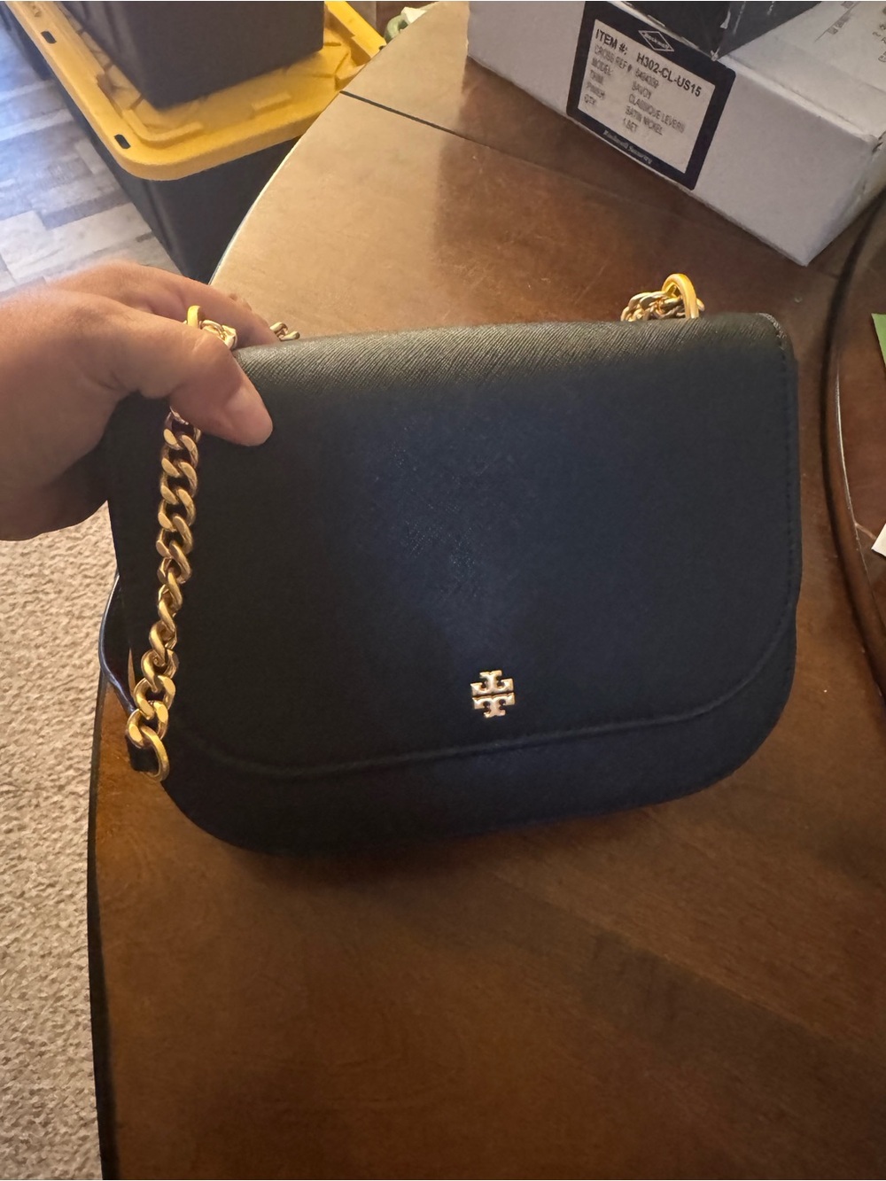 Tory Burch Emerson Flap 2 Way Shoulder Bag Black